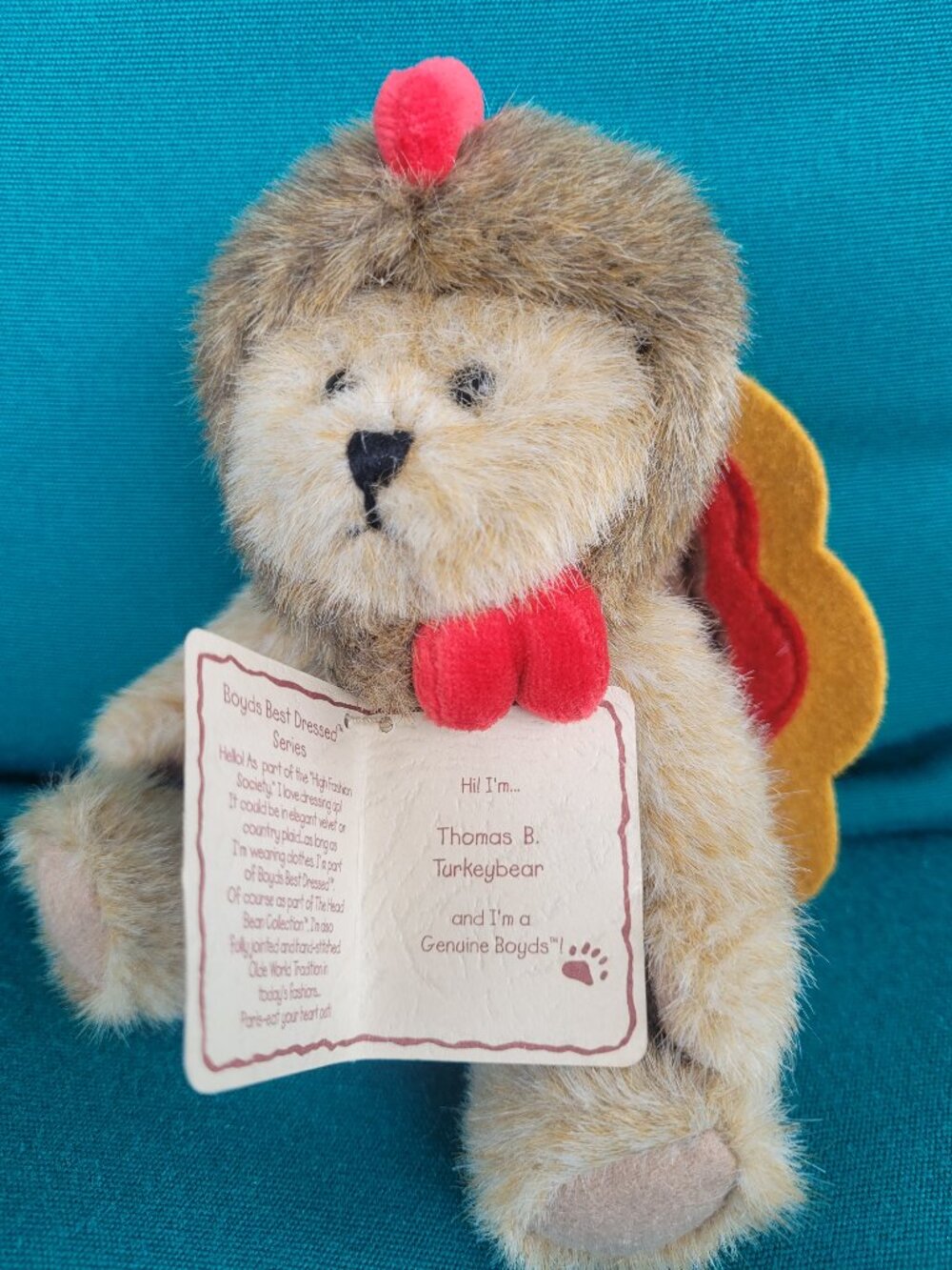 Vintage Boyds Bears Thomas B. Turkeybear Handmade #904439 Plush New With Tag